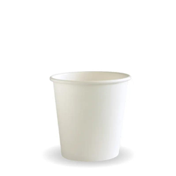 BioPak BC-4W 120ml/4oz 63mm White Single Wall BioCup