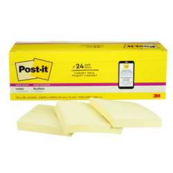 Post-It 654-24SSCP 76 x76 mm Canary Yellow Cabinet Pack Notes