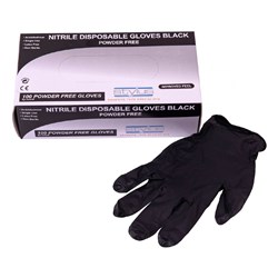Stylus Black Extra Large Powder Free Nitrile Disposable Gloves