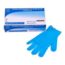 Stylus Blue Extra Large Powder Free Nitrile Disposable Gloves